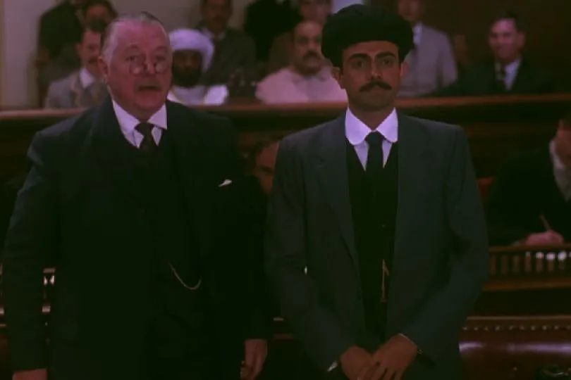 Rajit Kapur as Mahatma Gandhi in The Making of the Mahatma (1996).  Image: YouTube 
